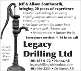 Legacy Drilling Water well drilling & servicing
