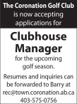 The Coronation Golf Club is now accepting applications for Clubhouse Manager