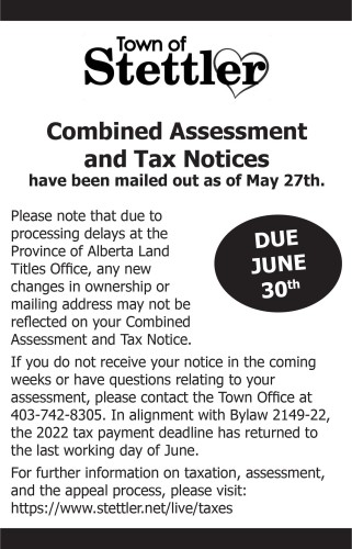 Town of Stettler  Combined Assessment and Tax Notices