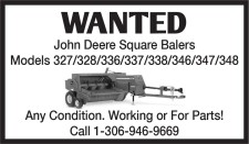 WANTED  John Deere Square Balers